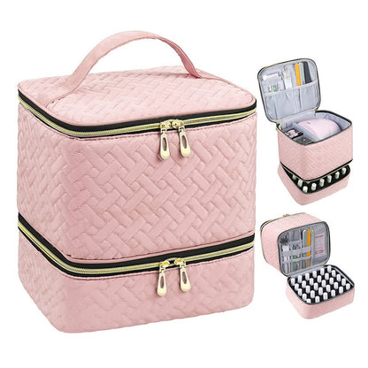 PolishPro – Deluxe Double‑Layer Nail Organizer Case