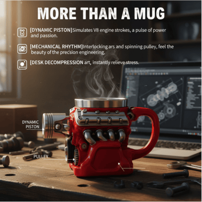⚡Ultimate V8 Engine Stainless Steel 3D Mug & A Gearhead's Dream✨