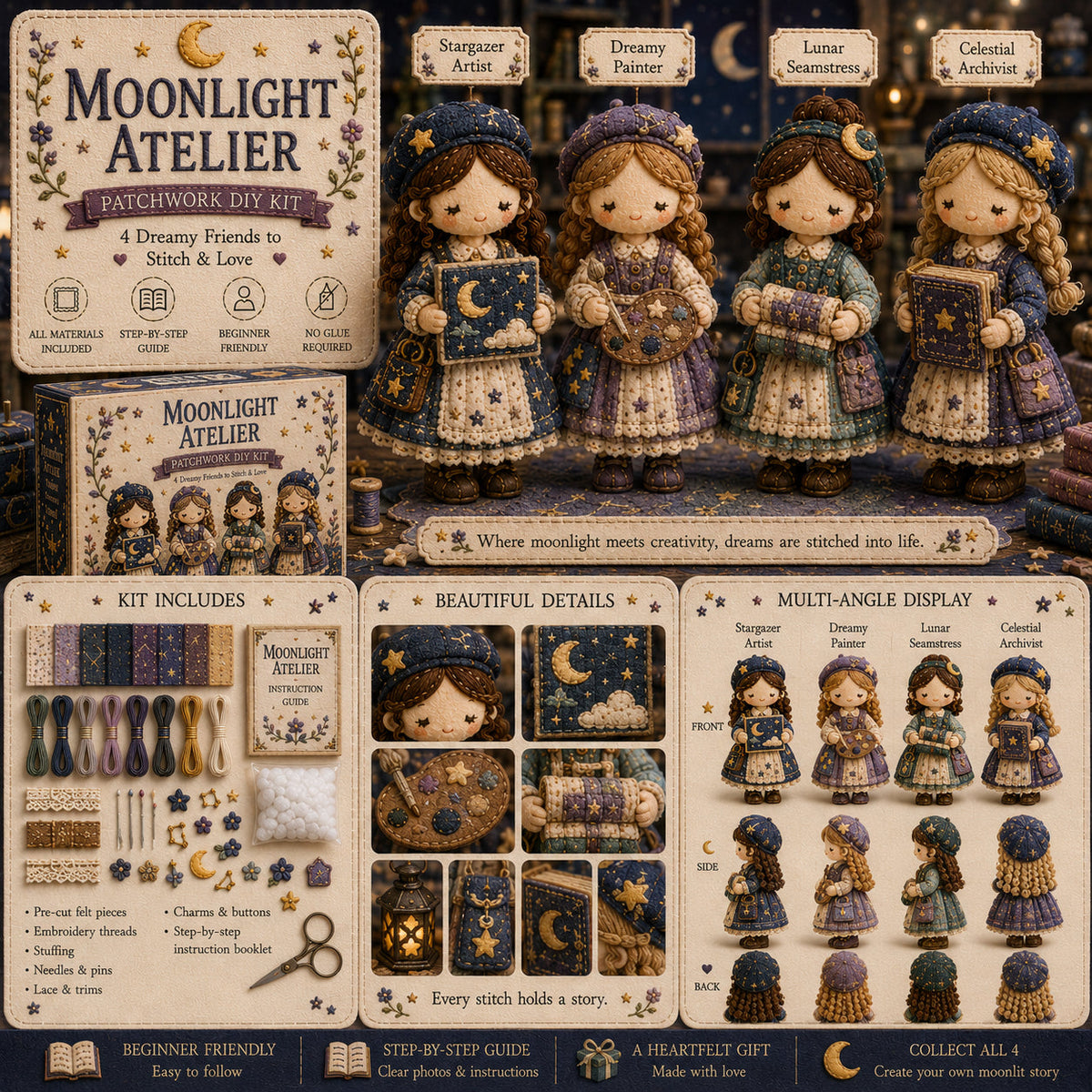 TinyWorlds – Cozy Patchwork DIY Craft Kit Collection