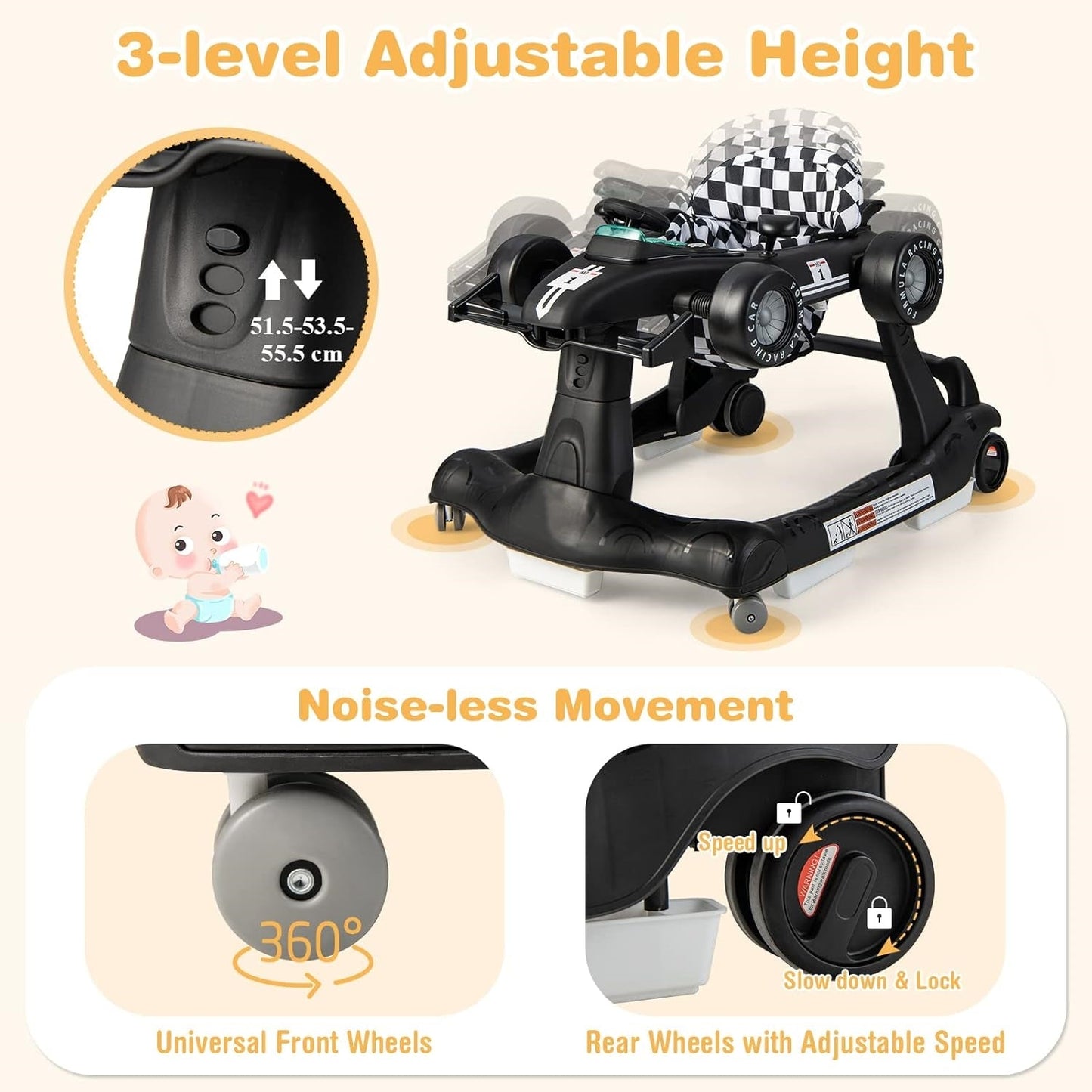 TinyStride | 4-in-1 Foldable Baby Walker