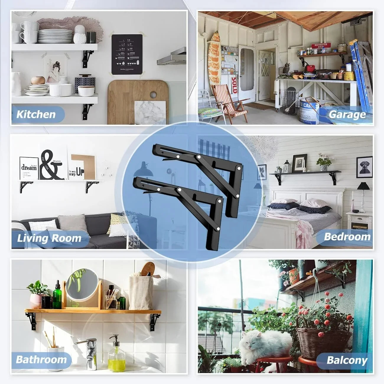 SpaceLift – Heavy Duty Folding Shelf Brackets