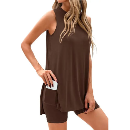 RelaxFit – Casual Split Hem Lounge Shorts Set