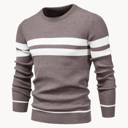 Zander Field Stripe Cotton Crewneck | Belevite