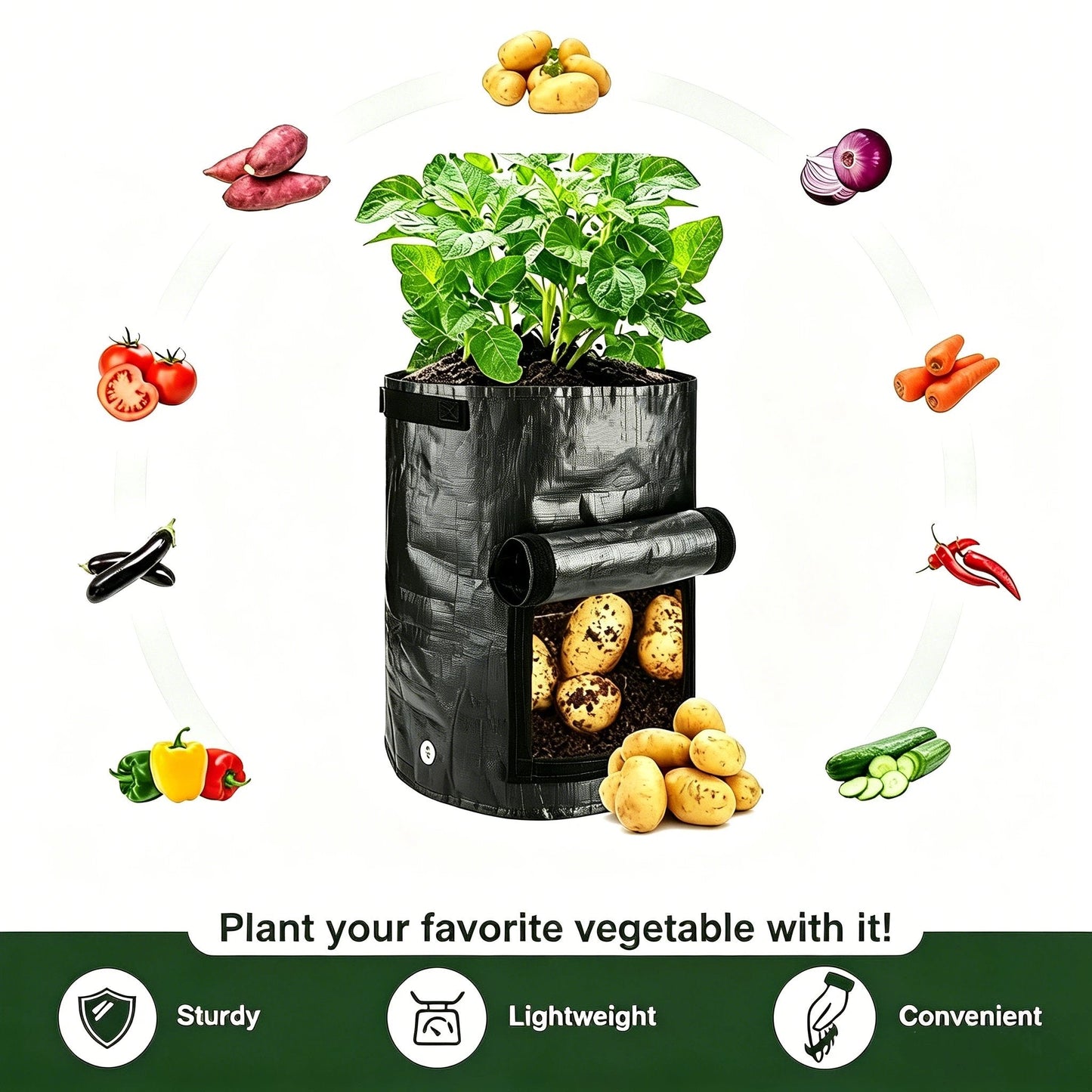 GrowFlex – Gallon Garden Cloth Planting Bags