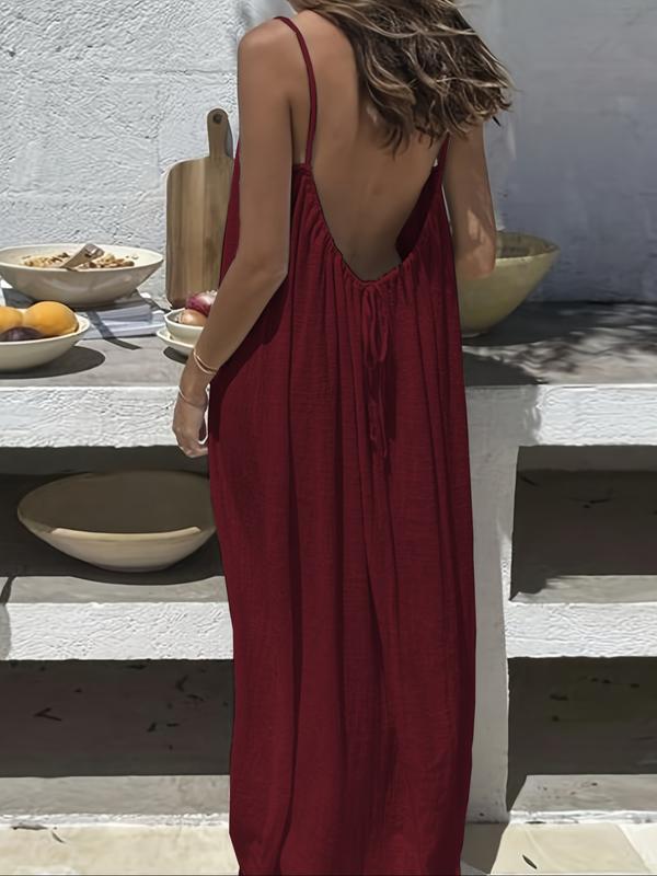 LuxeLounge – Elegant Sleeveless Cami Lounge Dress