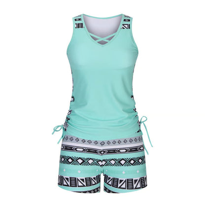 BreezeEase – Bohemian Tankini Swim Set
