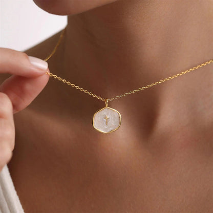 LuminaCross - Elegant Gold-Tone Faith Necklace