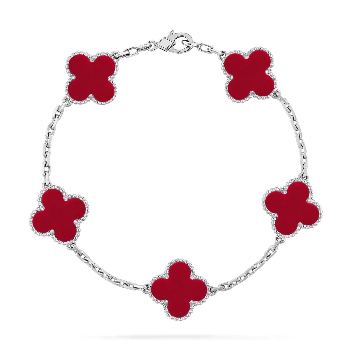 AuraLeaf – Lucky Carnelian Clover Bracelet