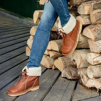 WATERPROOF LEATHER POLAR BOOTS WITH WOOL LINING | Belevite
