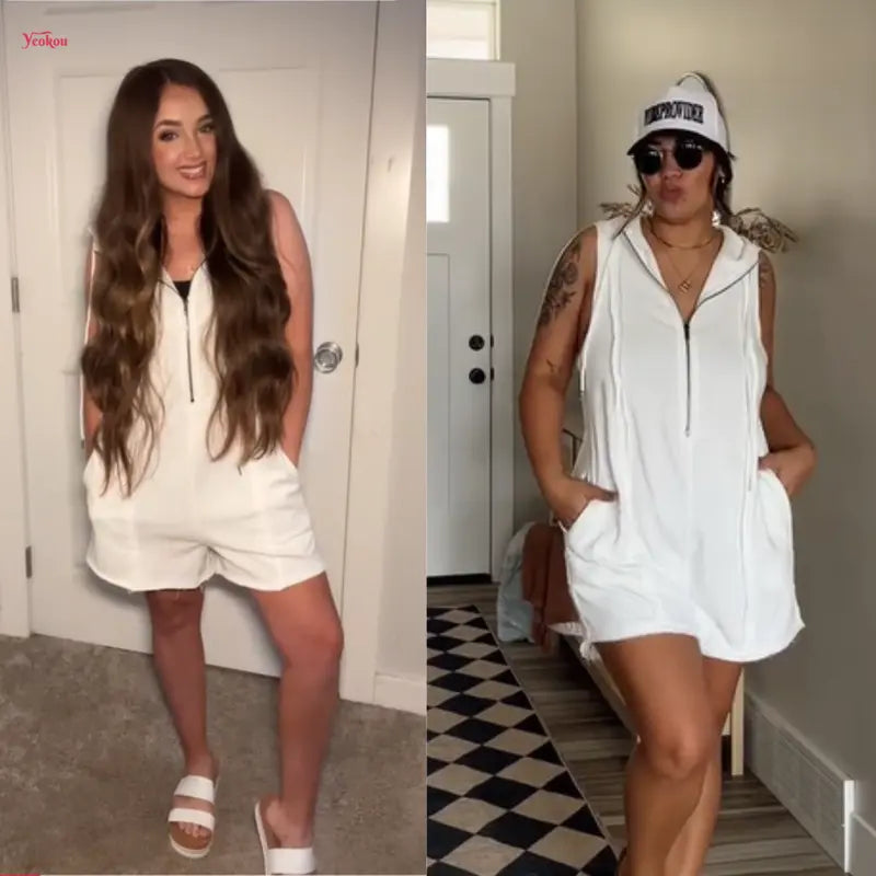 ActiveEase – Half-Zip Hooded Summer Romper