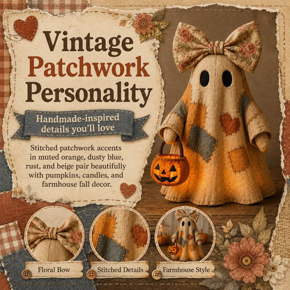 GlowGhost – Lighted Vintage Patchwork Ghost Decor