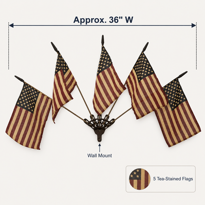 HeritageForge – Rustic Flag Cast Iron Wall Display