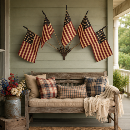 HeritageForge – Rustic Flag Cast Iron Wall Display