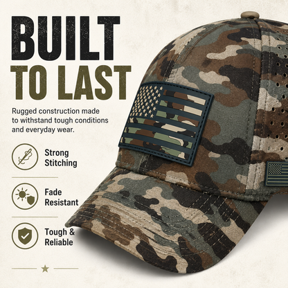 LibertyPeak - Vintage USA Flag Camo Cap