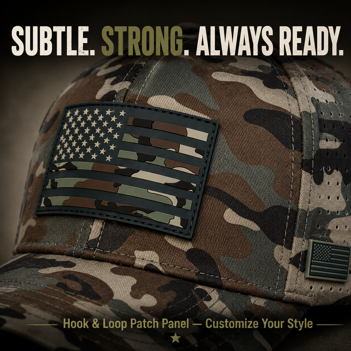 LibertyPeak - Vintage USA Flag Camo Cap