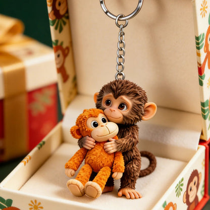 CharmNest – 3D Punch Monkey Emotional Keychain