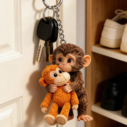 CharmNest – 3D Punch Monkey Emotional Keychain