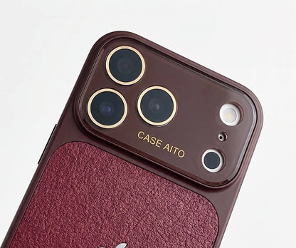 LuxeLens – Crystal Camera Lens Leather Phone Case