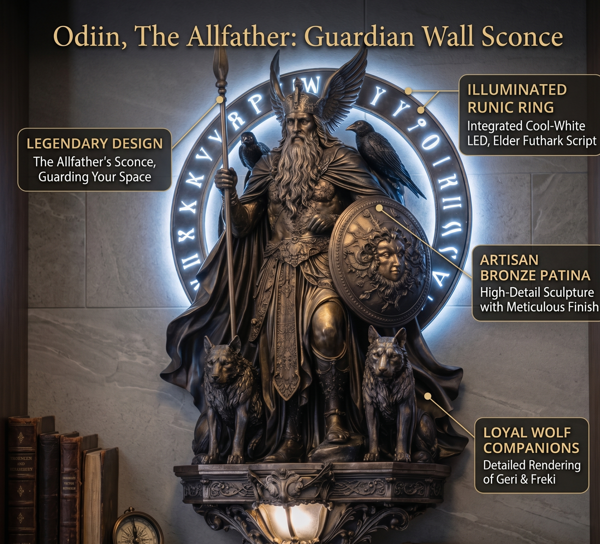 Nordic Legend Light – Odin Guardian Lamp