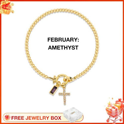 CelestiaFaith – Gold Cross Bracelet