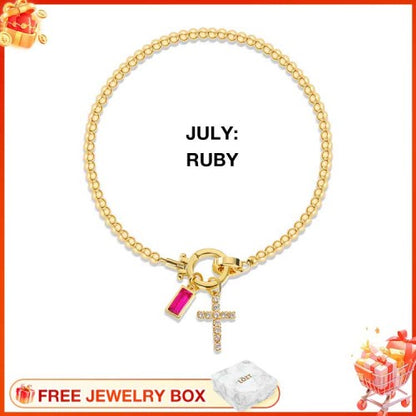 CelestiaFaith – Gold Cross Bracelet