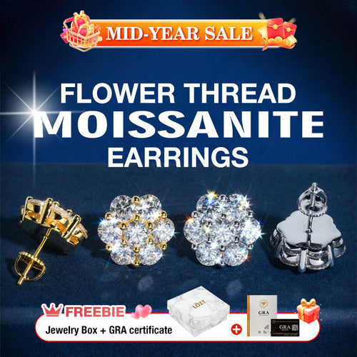 RoselleShine – Floral Moissanite Earrings