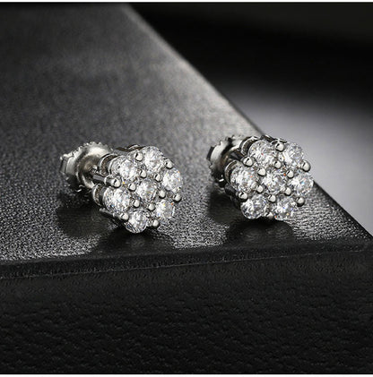 RoselleShine – Floral Moissanite Earrings