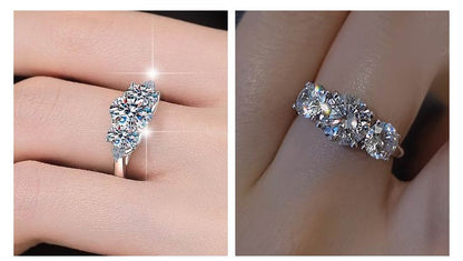 AuraTrio – Three Stone Diamond Look Ring