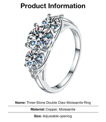 AuraTrio – Three Stone Diamond Look Ring