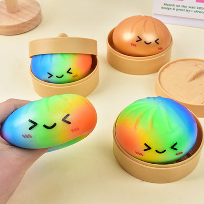 SquishJoy – Ultra-Rare Rainbow Smiling Dumpling Squishy Toy