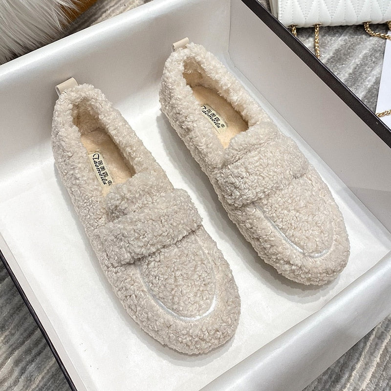 Arielle Plush Moccasins With Non-Slip Sole | belevite
