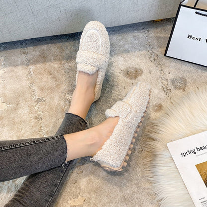 Arielle Plush Moccasins With Non-Slip Sole | belevite