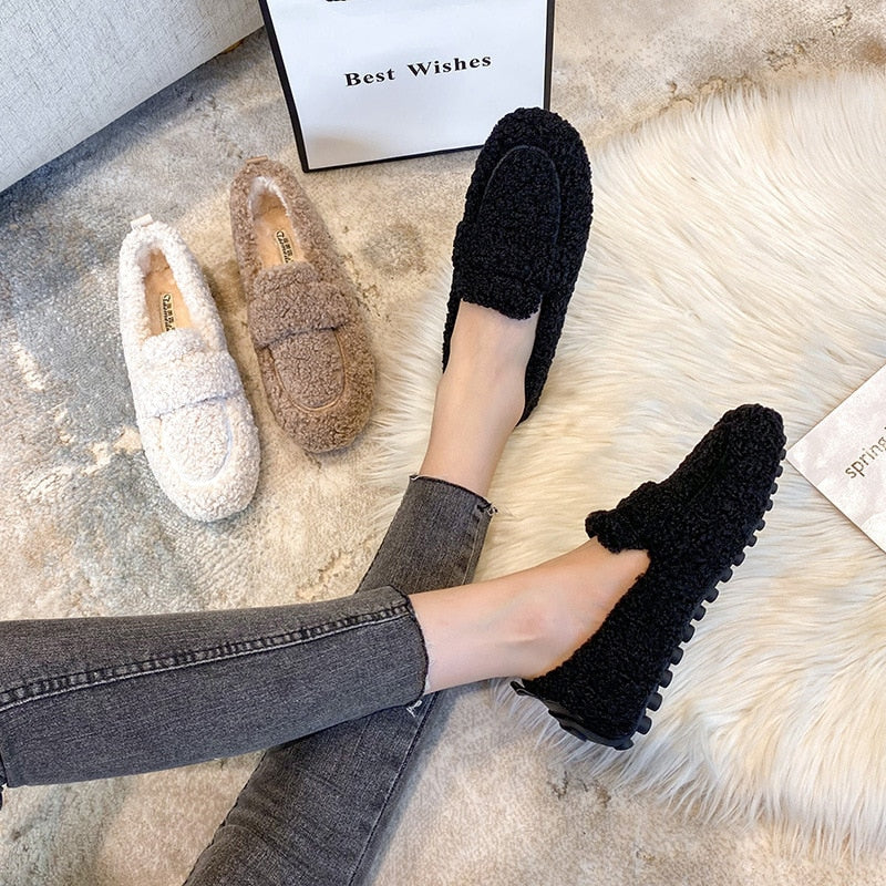 Arielle Plush Moccasins With Non-Slip Sole | belevite