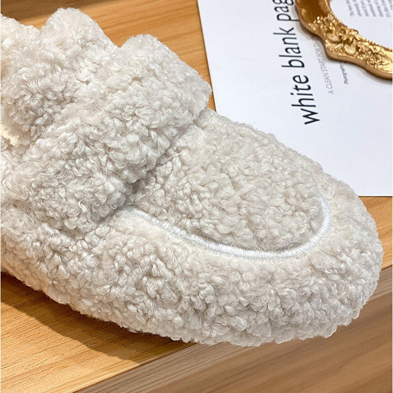 Arielle Plush Moccasins With Non-Slip Sole | belevite