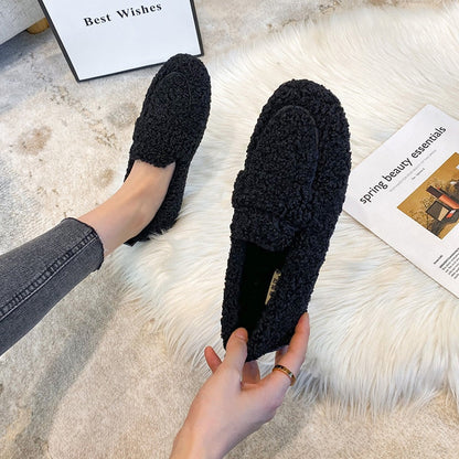 Arielle Plush Moccasins With Non-Slip Sole | belevite