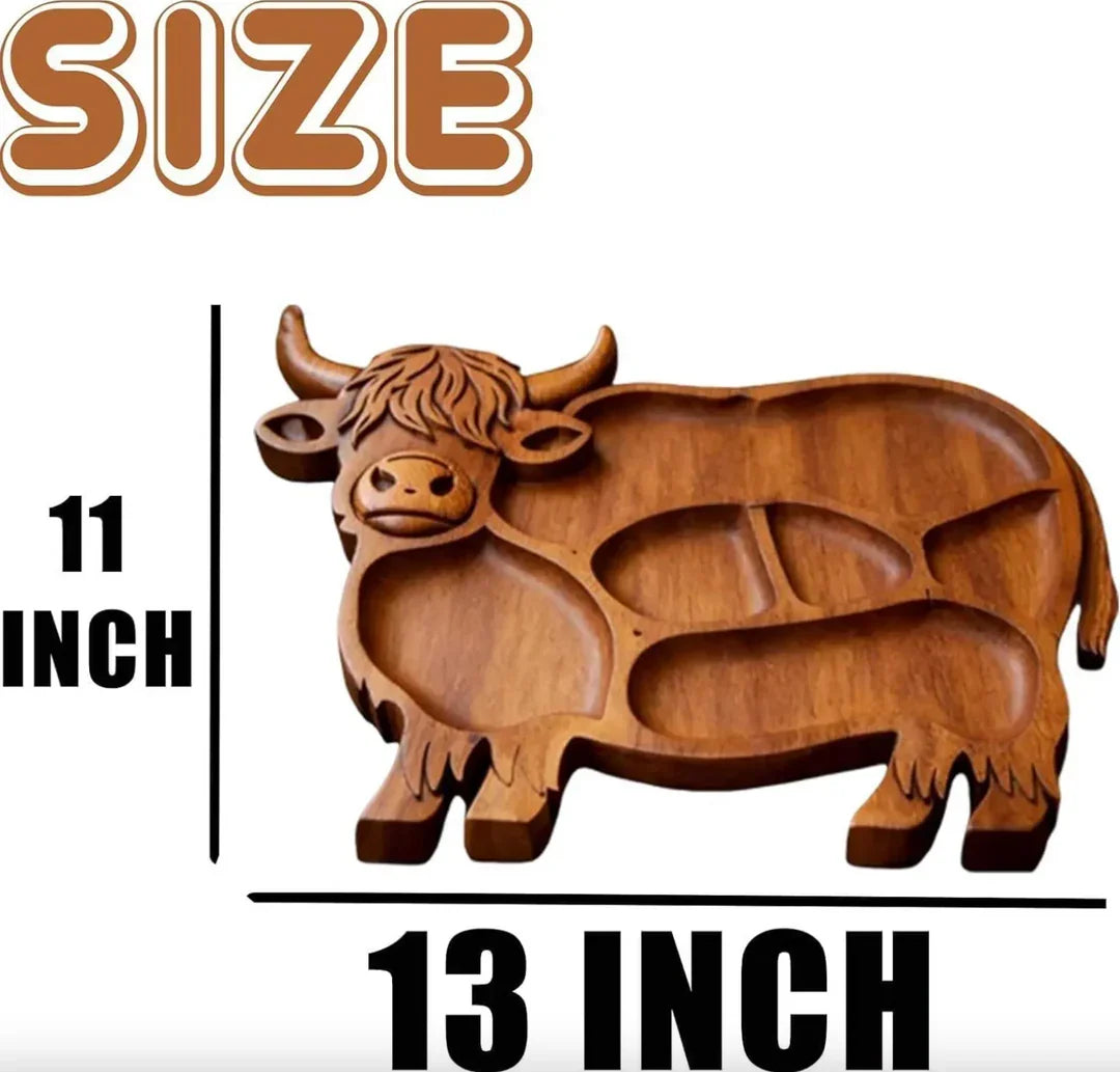 RusticGraze – Highland Cow Wooden Charcuterie Board