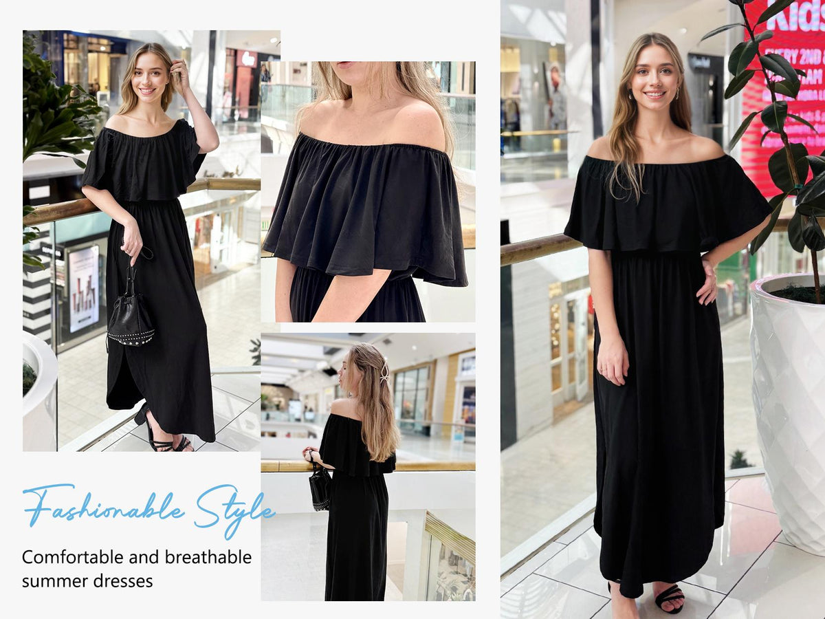 GraceLoom – Flowing Shoulder Dress