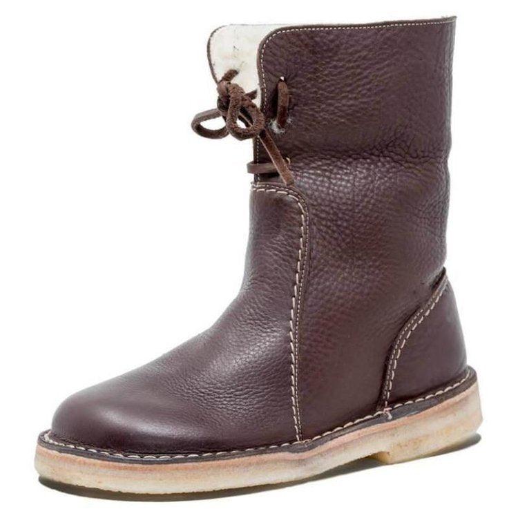 WATERPROOF LEATHER POLAR BOOTS WITH WOOL LINING | Belevite