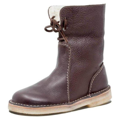 WATERPROOF LEATHER POLAR BOOTS WITH WOOL LINING | Belevite