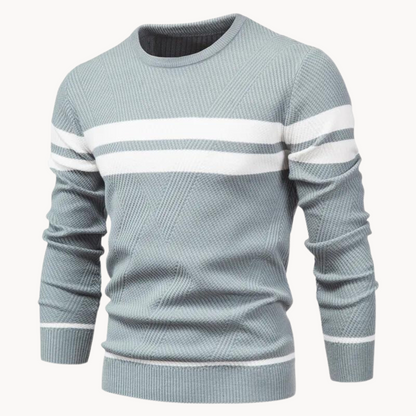 Zander Field Stripe Cotton Crewneck | Belevite