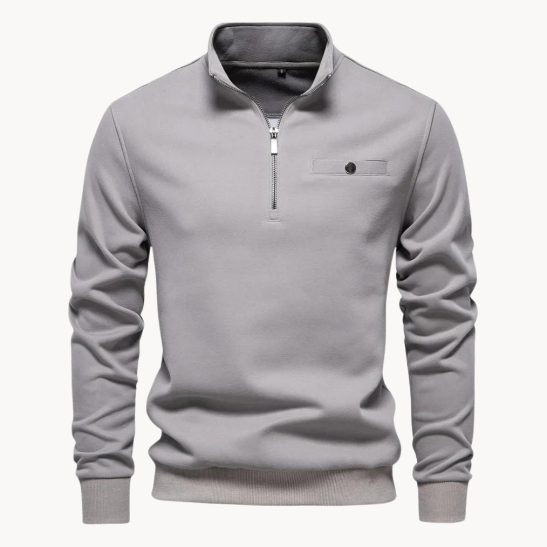 Lennox Mock Neck Zip Sweater | Belevite