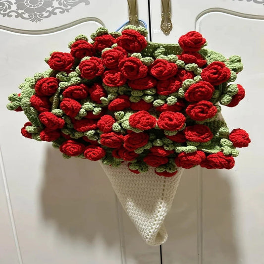 CozyBloom – Hand-Knitted Rose Blanket DIY Kit