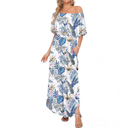 BreezeBelle – Off Shoulder Ruffle Maxi Dress