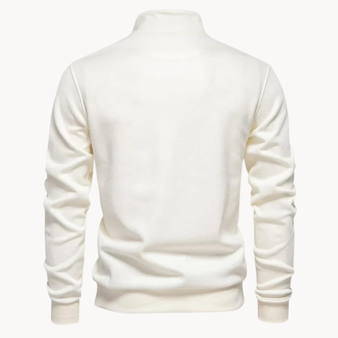 Lennox Mock Neck Zip Sweater | Belevite