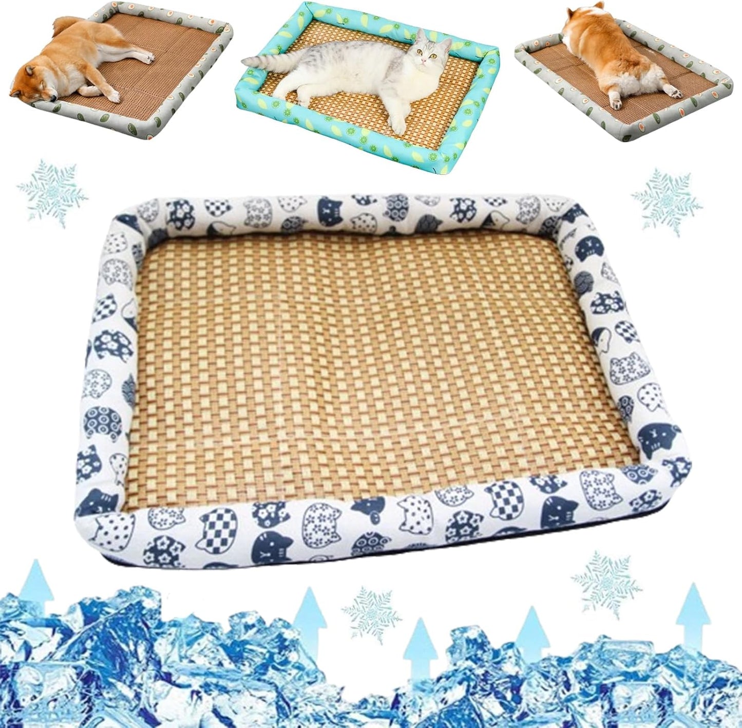 CoolNest – Breathable Rattan Cooling Pet Bed