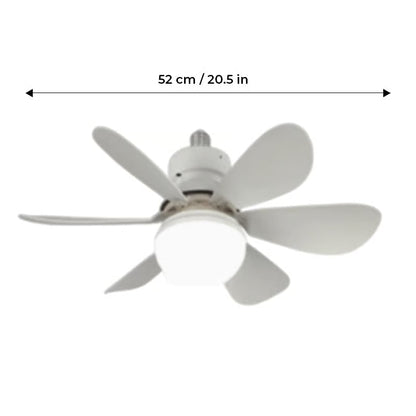 BreezeGlow – Socket Ceiling Fan with Adjustable LED Lighting