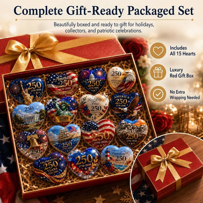 PatriotHearts – America 250th Anniversary Heart Ornament Collection