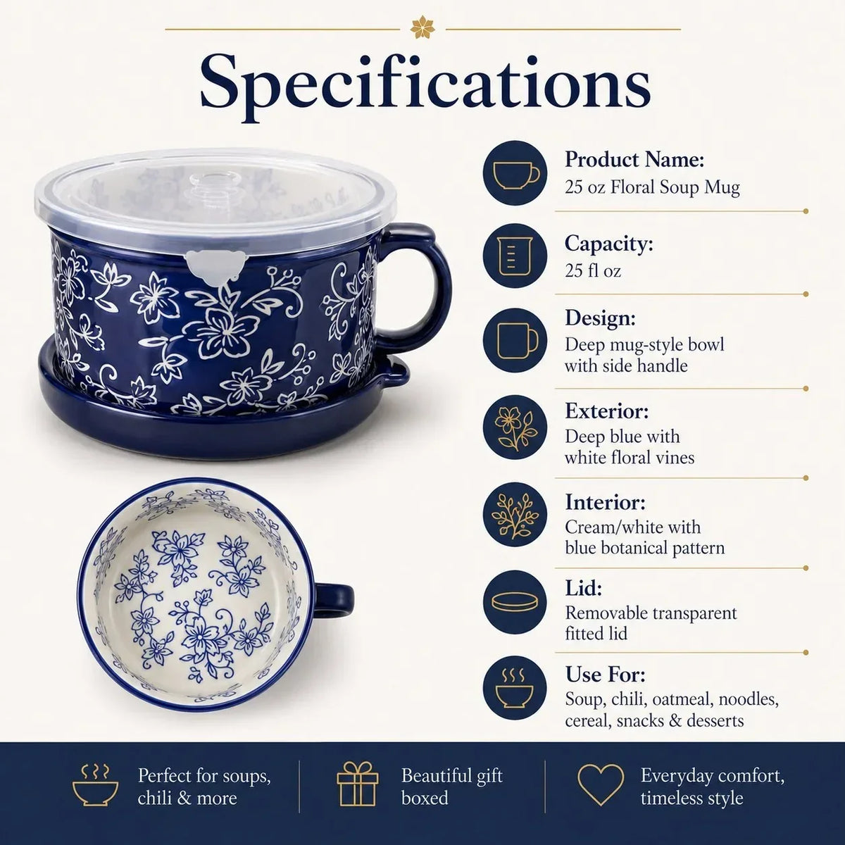 BloomBowl – Floral Handled Soup Mug