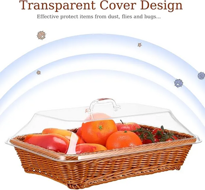 DineAura – Acrylic Covered Serving Basket