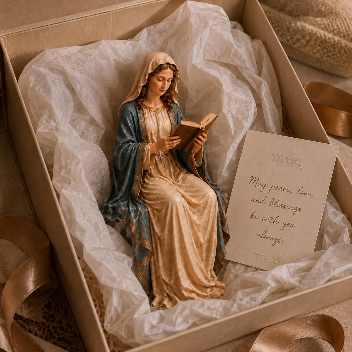DivineRest - Virgin Mary Reading Figurine